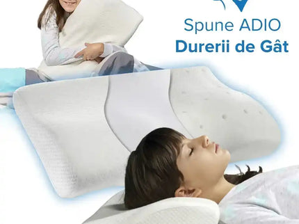 Set 2X perne cu suport cervical din spuma cu memorie pentru copii 12-16 ani 50x30, cu perforatii - Bebeboo - Totul pentru copii. Jucării, Hăinuțe, Perne, Mobilier, Textile