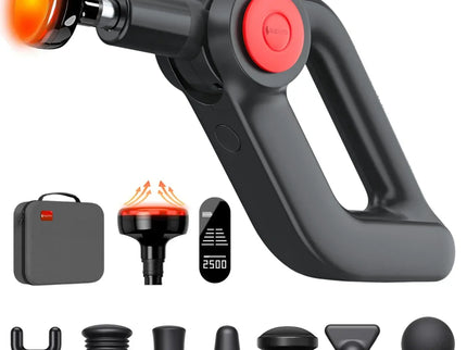 Pistol Masaj Premium Suporto F7 Pro, Aparat profesional Sportivi, Fizioterapeuti, Massage Gun pentru Detensionare și Tonifiere, Ameliorare Dureri Musculare, 4 Programe, 8 capete, Cap cu Incalzire, Baterie 4h+, Amplitudine 12 mm, Ecran OLED, Negru - Bebeboo - Totul pentru copii. Jucării, Hăinuțe, Perne, Mobilier, Textile