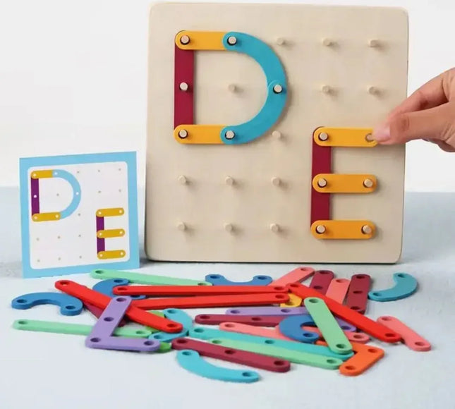 Placă Montessori cu litere, cifre și forme - Bebeboo - Totul pentru copii. Jucării, Hăinuțe, Perne, Mobilier, Textile