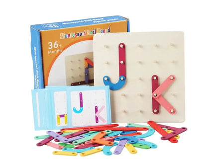 Placă Montessori cu litere, cifre și forme - Bebeboo - Totul pentru copii. Jucării, Hăinuțe, Perne, Mobilier, Textile