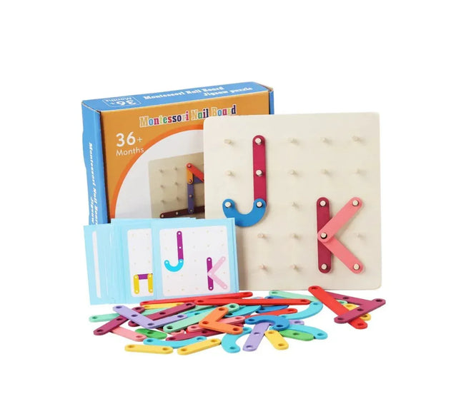 Placă Montessori cu litere, cifre și forme - Bebeboo - Totul pentru copii. Jucării, Hăinuțe, Perne, Mobilier, Textile