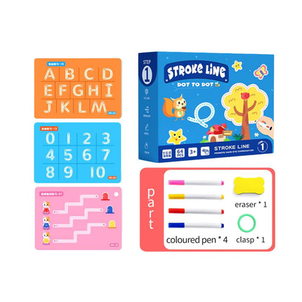 Planșe educative de scris, reutilizabile, 32 buc