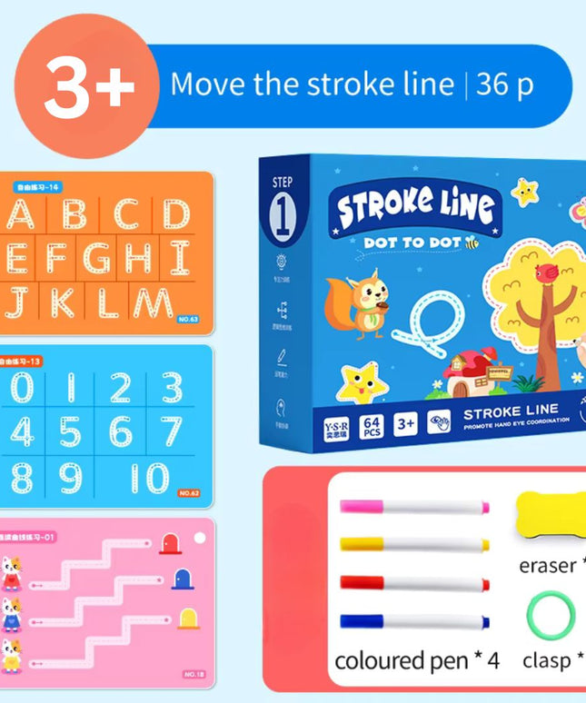 Planșe educative de scris, reutilizabile, 32 buc