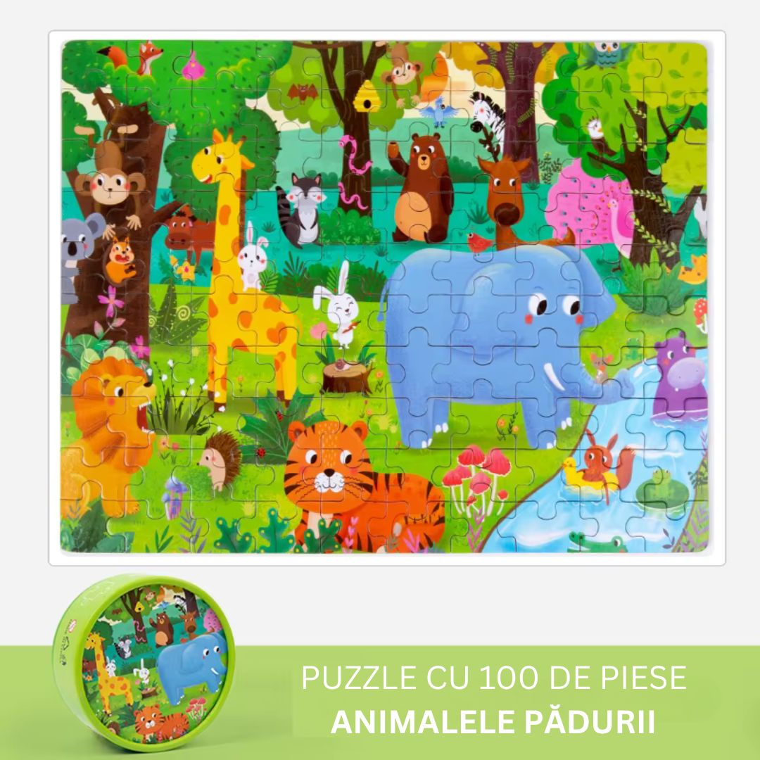 Puzzle educativ cu 100 de piese, 12 tematici