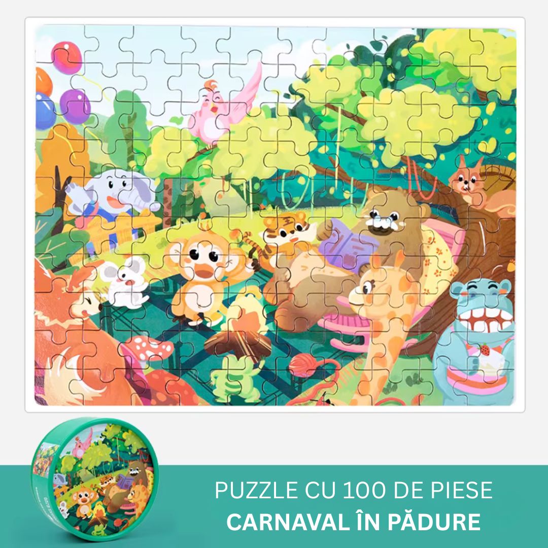 Puzzle educativ cu 100 de piese, 12 tematici