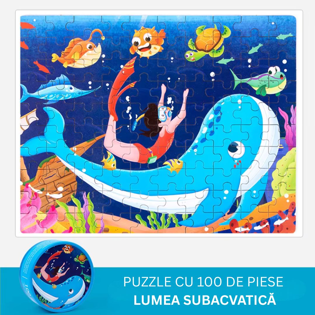 Puzzle educativ cu 100 de piese, 12 tematici