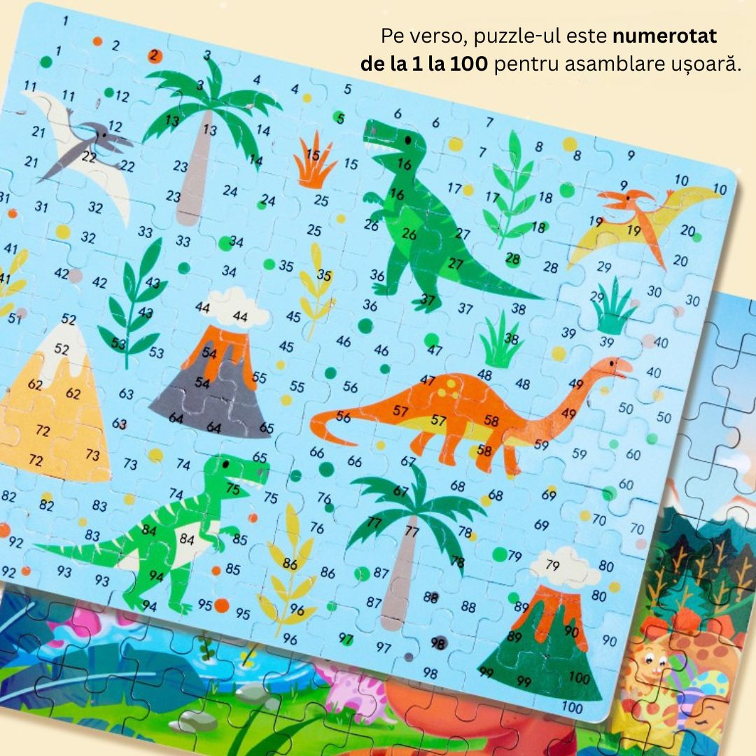 Puzzle educativ cu 100 de piese, 12 tematici