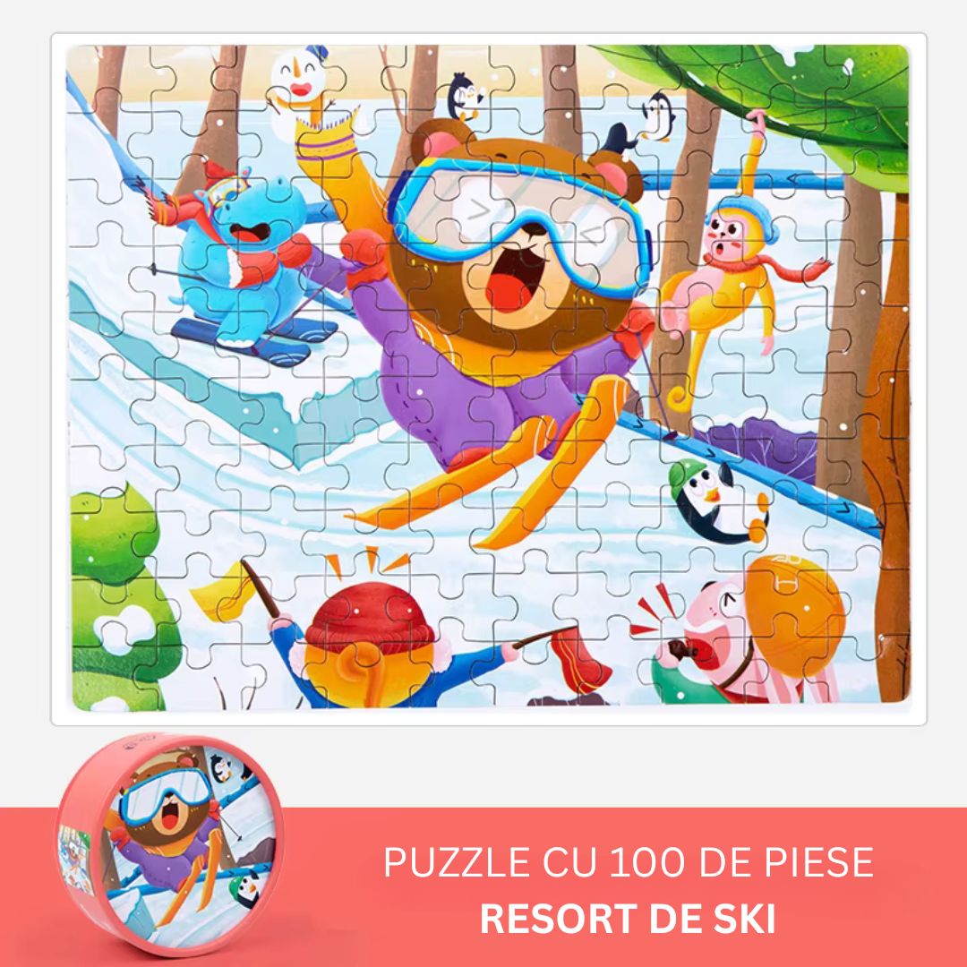 Puzzle educativ cu 100 de piese, 12 tematici