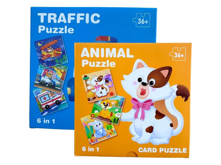 Puzzle 6 în 1 din carton - Bebeboo - Totul pentru copii. Jucării, Hăinuțe, Perne, Mobilier, Textile
