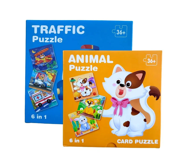 Puzzle 6 în 1 din carton - Bebeboo - Totul pentru copii. Jucării, Hăinuțe, Perne, Mobilier, Textile