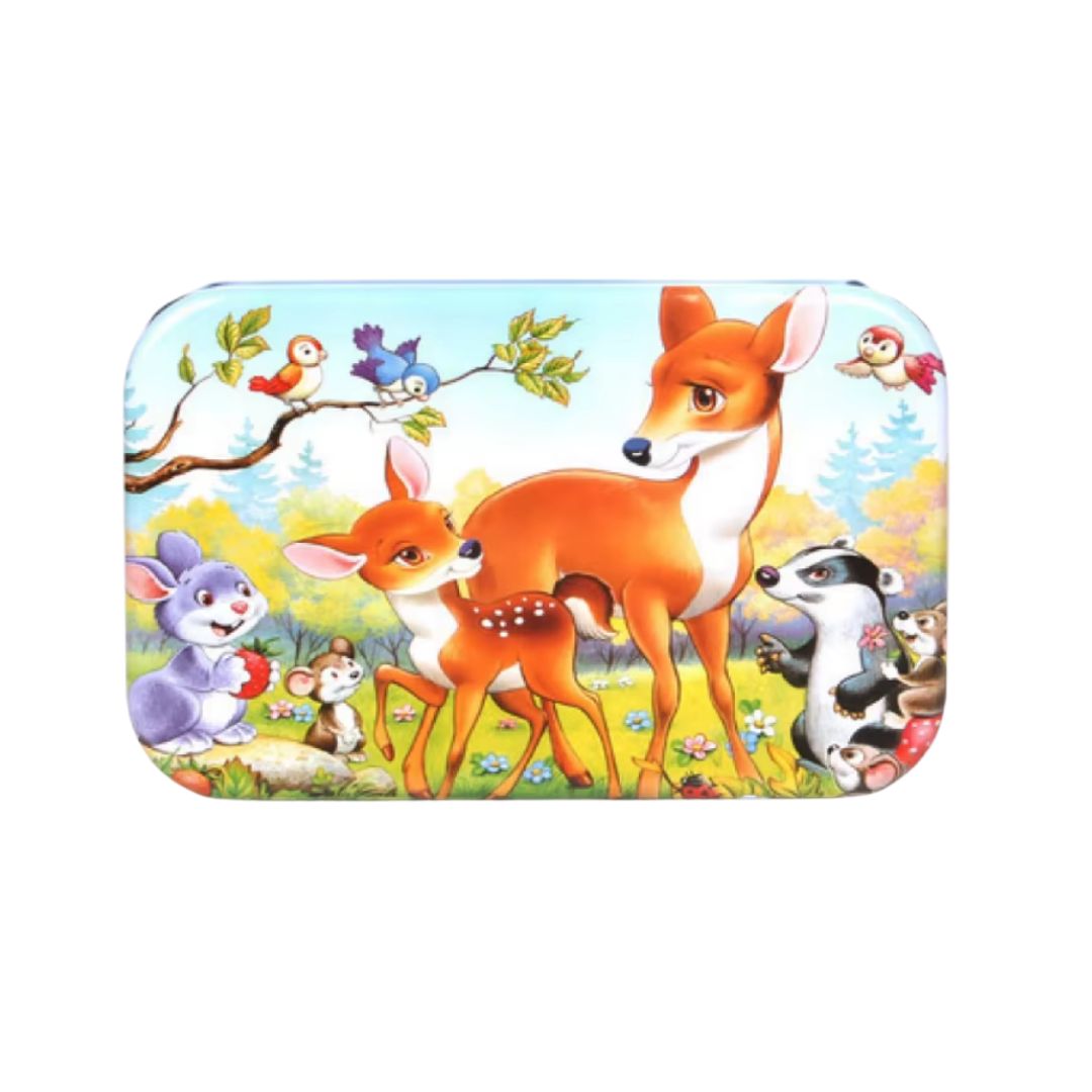 Puzzle cu 60 piese în cutie metalică