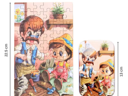 Puzzle cu 60 piese în cutie metalică - Bebeboo - Totul pentru copii. Jucării, Hăinuțe, Perne, Mobilier, Textile