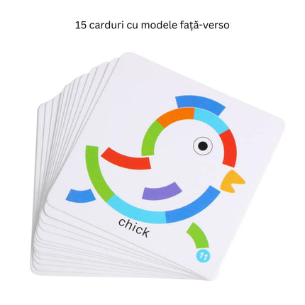 Puzzle curcubeu din lemn, tip Montessori