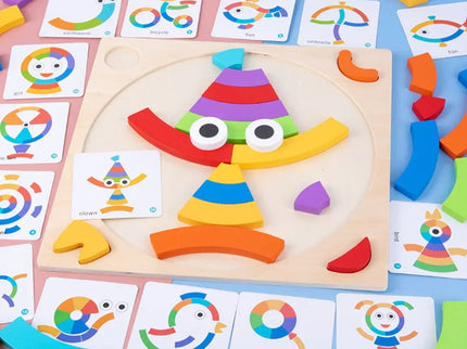 Puzzle curcubeu din lemn, tip Montessori - Bebeboo - Totul pentru copii. Jucării, Hăinuțe, Perne, Mobilier, Textile