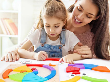 Puzzle curcubeu din lemn, tip Montessori - Bebeboo - Totul pentru copii. Jucării, Hăinuțe, Perne, Mobilier, Textile