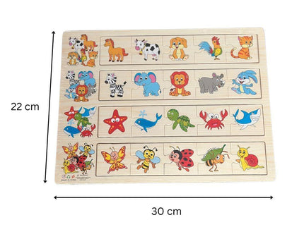 Puzzle educativ de asociere, 4 categorii - animale, insecte și viețuitoare marine - Bebeboo - Totul pentru copii. Jucării, Hăinuțe, Perne, Mobilier, Textile