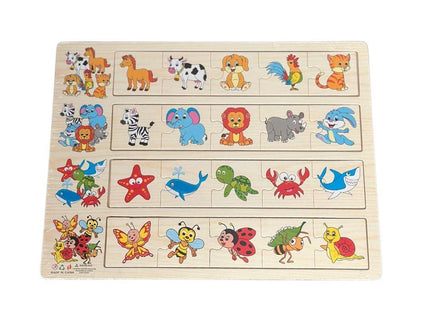 Puzzle educativ de asociere, 4 categorii - animale, insecte și viețuitoare marine - Bebeboo - Totul pentru copii. Jucării, Hăinuțe, Perne, Mobilier, Textile