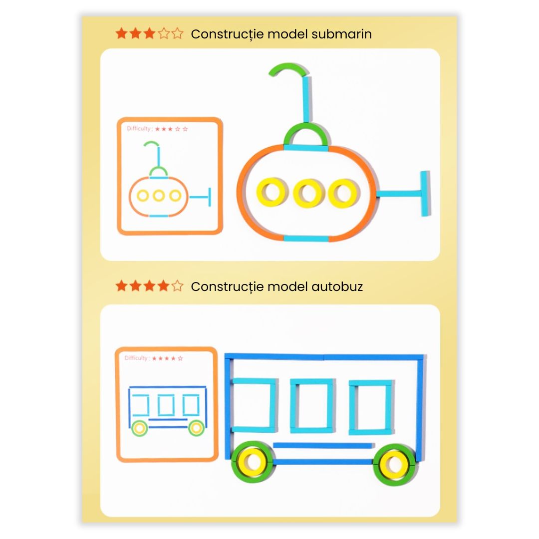 Puzzle educațional: forme, animale, litere, 120 de piese