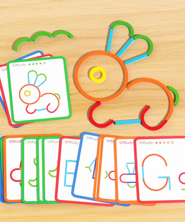 Puzzle educațional: forme, animale, litere, 120 de piese