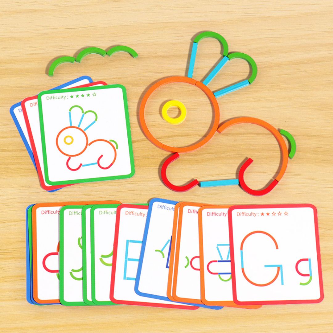 Puzzle educațional: forme, animale, litere, 120 de piese