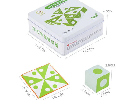 Puzzle geometric 3D cu carduri și cuburi - Bebeboo - Totul pentru copii. Jucării, Hăinuțe, Perne, Mobilier, Textile