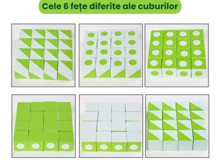 Puzzle geometric 3D cu carduri și cuburi - Bebeboo - Totul pentru copii. Jucării, Hăinuțe, Perne, Mobilier, Textile