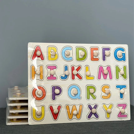 Puzzle incastru din lemn - 26 Litere, 2 ani+ - Bebeboo - Totul pentru copii. Jucării, Hăinuțe, Perne, Mobilier, Textile
