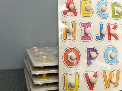Puzzle incastru din lemn - 26 Litere, 2 ani+ - Bebeboo - Totul pentru copii. Jucării, Hăinuțe, Perne, Mobilier, Textile