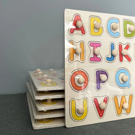 Puzzle incastru din lemn - 26 Litere, 2 ani+ - Bebeboo - Totul pentru copii. Jucării, Hăinuțe, Perne, Mobilier, Textile