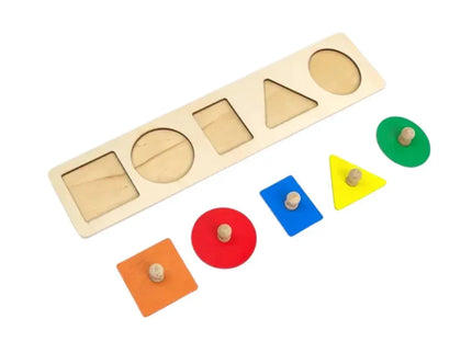 Puzzle incastru cu 5 forme geometrice - Bebeboo - Totul pentru copii. Jucării, Hăinuțe, Perne, Mobilier, Textile