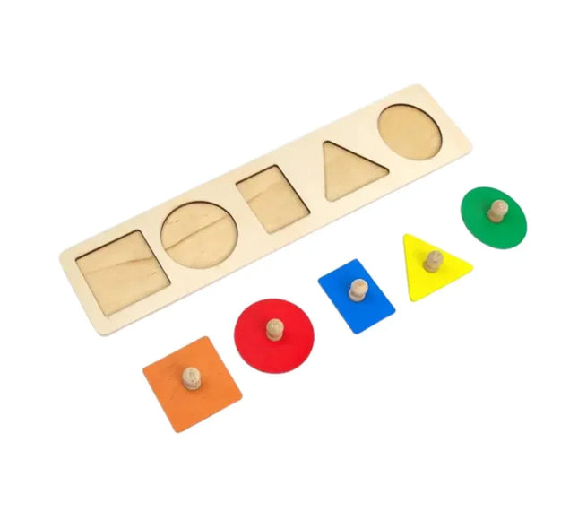 Puzzle incastru cu 5 forme geometrice - Bebeboo - Totul pentru copii. Jucării, Hăinuțe, Perne, Mobilier, Textile