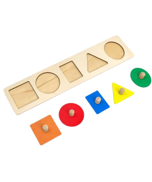 Puzzle incastru cu 5 forme geometrice