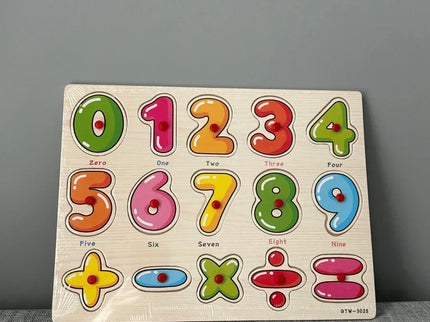 Puzzle incastru din lemn - Numere și operații matematice, 2 ani+ - Bebeboo - Totul pentru copii. Jucării, Hăinuțe, Perne, Mobilier, Textile