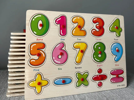Puzzle incastru din lemn - Numere și operații matematice, 2 ani+ - Bebeboo - Totul pentru copii. Jucării, Hăinuțe, Perne, Mobilier, Textile