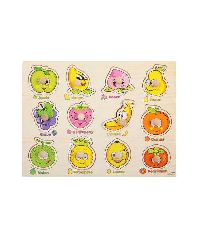 Puzzle incastru din lemn - 12 Fructe