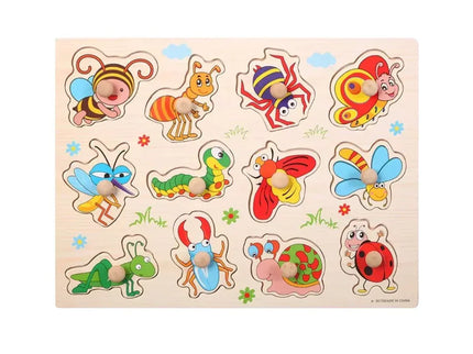 Puzzle incastru din lemn - Insecte - Bebeboo - Totul pentru copii. Jucării, Hăinuțe, Perne, Mobilier, Textile