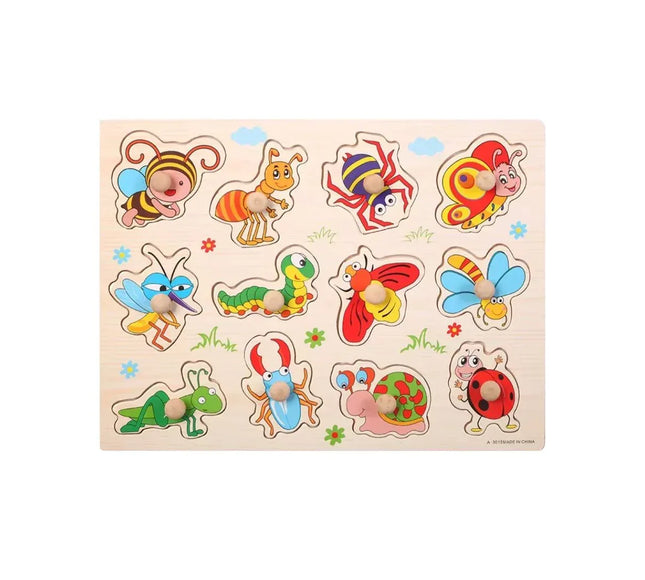 Puzzle incastru din lemn - Insecte - Bebeboo - Totul pentru copii. Jucării, Hăinuțe, Perne, Mobilier, Textile