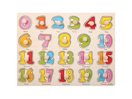 Puzzle incastru din lemn - Numere 0-20 - Bebeboo - Totul pentru copii. Jucării, Hăinuțe, Perne, Mobilier, Textile