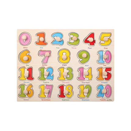 Puzzle incastru din lemn - Numere 0-20
