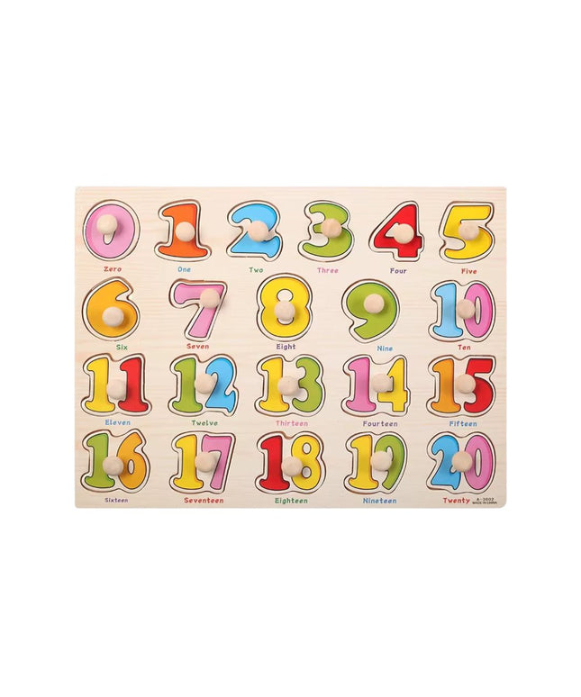 Puzzle incastru din lemn - Numere 0-20