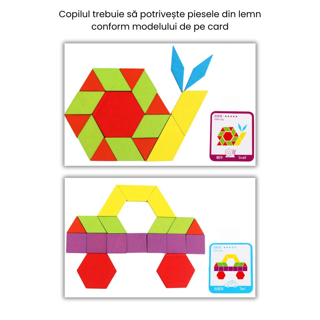 Puzzle educativ din lemn 155 de piese, 3 ani+