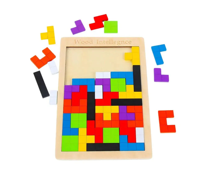 Puzzle Tetris din lemn - Bebeboo - Totul pentru copii. Jucării, Hăinuțe, Perne, Mobilier, Textile