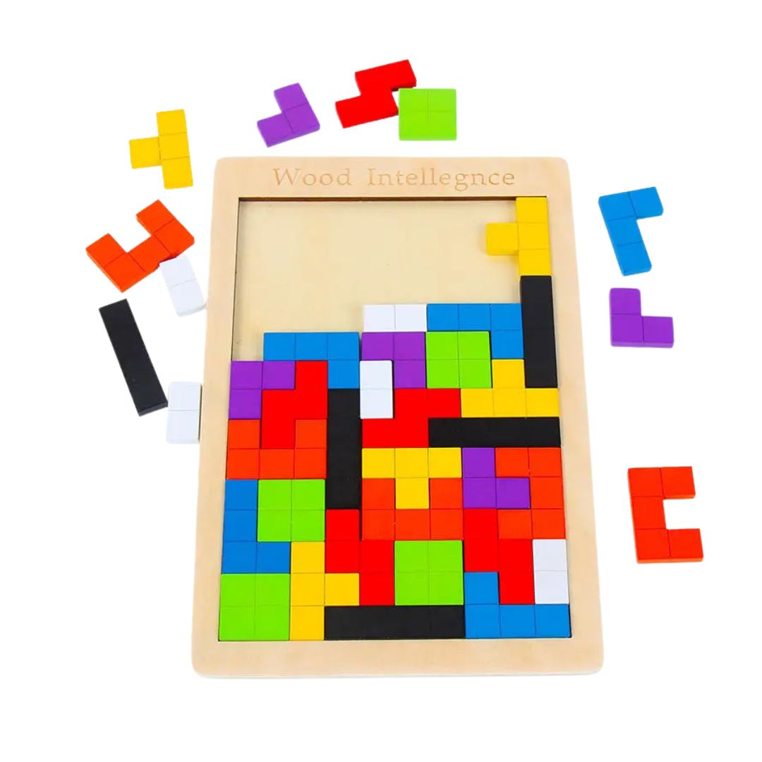 Puzzle Tetris din lemn