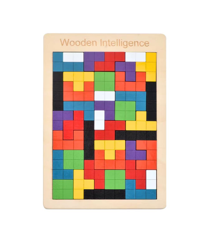 Puzzle Tetris din lemn