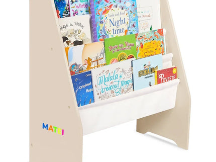 Raft de Carti pentru Copii, Organizator cu etajere din textil, pentru depozitare jucarii, carti si caiete. Mobilier din Lemn MDF, 71.5 x 62 x 30 cm - Bebeboo - Totul pentru copii. Jucării, Hăinuțe, Perne, Mobilier, Textile