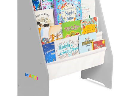 Raft de Carti pentru Copii, Organizator cu etajere din textil, pentru depozitare jucarii, carti si caiete. Mobilier din Lemn MDF, 71.5 x 62 x 30 cm - Bebeboo - Totul pentru copii. Jucării, Hăinuțe, Perne, Mobilier, Textile