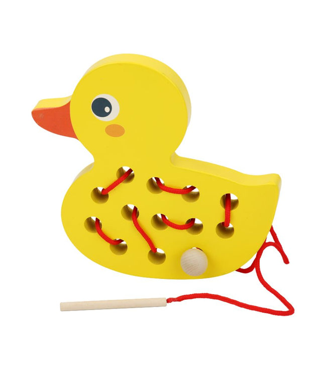 Rățușcă cu șiret din lemn