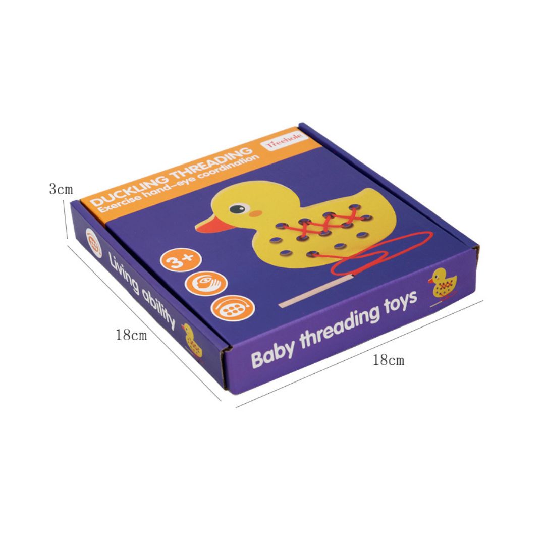 Rățușcă cu șiret din lemn