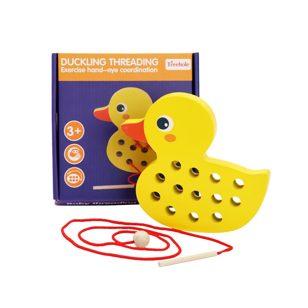 Rățușcă cu șiret din lemn