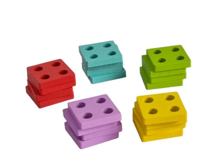 Joc Geometric Tip Tetris din Lemn – 20 Piese Colorate - Bebeboo - Totul pentru copii. Jucării, Hăinuțe, Perne, Mobilier, Textile